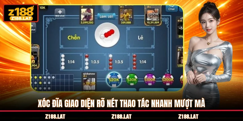 Xóc đĩa giao diện rõ nét thao tác nhanh mượt mà
